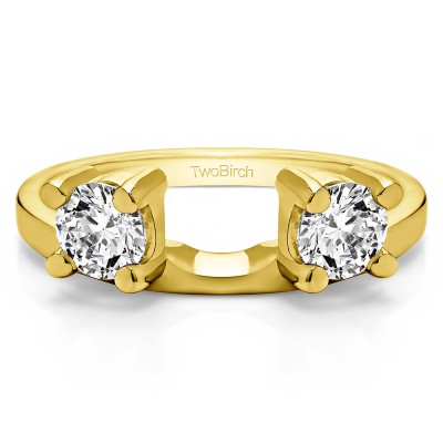 0.75 Ct. Two Stone Round Ring Wrap Enhancer in Yellow Gold