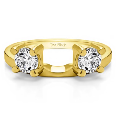0.75 Ct. Two Stone Round Ring Wrap Enhancer in Yellow Gold