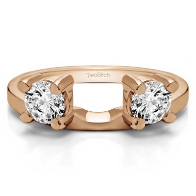 1 Ct. Two Stone Round Ring Wrap Enhancer in Rose Gold
