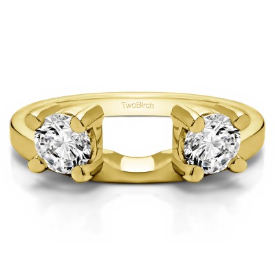 1 Ct. Two Stone Round Ring Wrap Enhancer in Yellow Gold