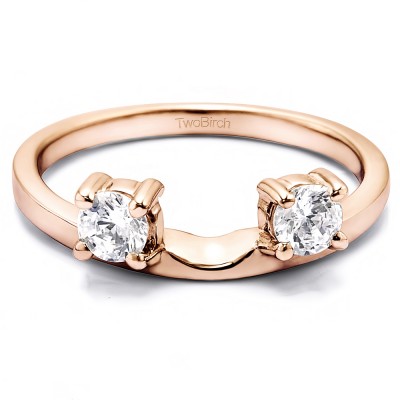0.5 Ct. Two Stone Round Ring Wrap Enhancer in Rose Gold