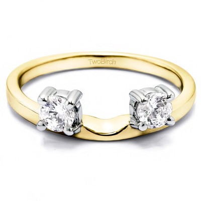 0.5 Ct. Two Stone Round Ring Wrap Enhancer in Two Tone Gold