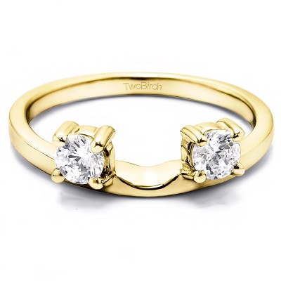 0.5 Ct. Two Stone Round Ring Wrap Enhancer in Yellow Gold