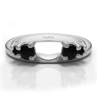 0.4 Ct. Black Graduated Four Stone Ring Wrap