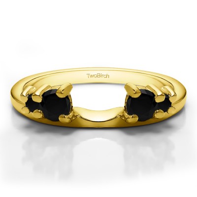 0.4 Ct. Black Graduated Four Stone Ring Wrap in Yellow Gold