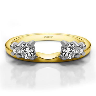 0.4 Ct. Graduated Four Stone Ring Wrap in Two Tone Gold