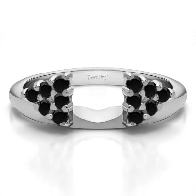 0.25 Ct. Black Twelve Stone Shared Prong Cluster Ring Wrap Enhancer