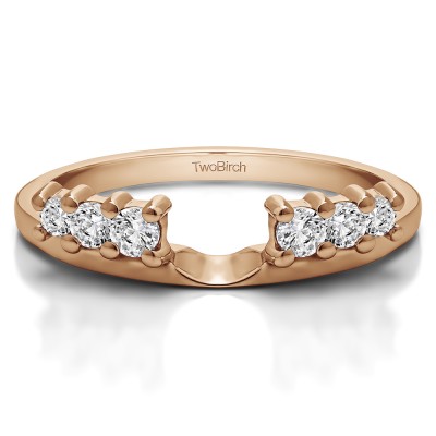 0.25 Ct. Double Shared Prong Graduated Six Stone Ring Wrap in Rose Gold