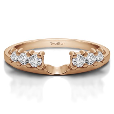 0.25 Ct. Double Shared Prong Graduated Six Stone Ring Wrap in Rose Gold