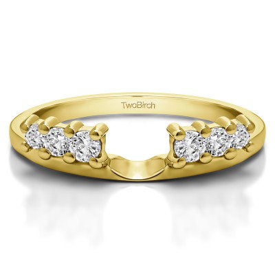 0.25 Ct. Double Shared Prong Graduated Six Stone Ring Wrap in Yellow Gold