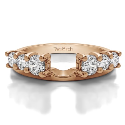 0.75 Ct. Double Shared Prong Graduated Six Stone Ring Wrap in Rose Gold