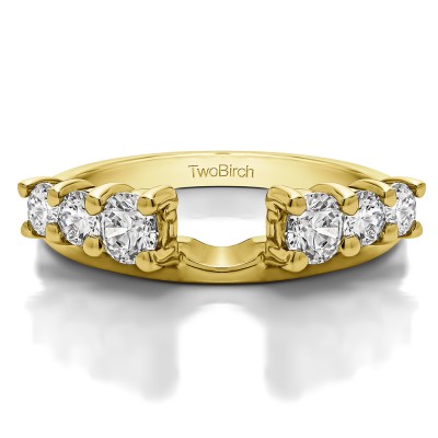 0.75 Ct. Double Shared Prong Graduated Six Stone Ring Wrap in Yellow Gold