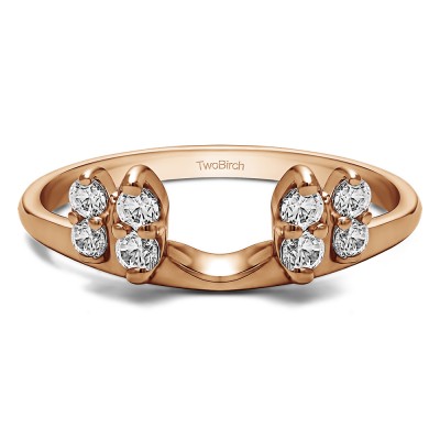 0.24 Ct. Marquise Shaped Round Ring Wrap Enhancer in Rose Gold