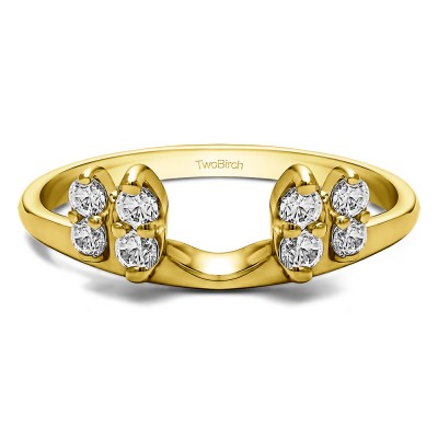 0.24 Ct. Marquise Shaped Round Ring Wrap Enhancer in Yellow Gold