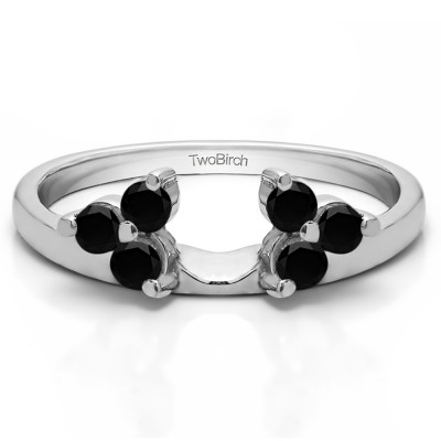 0.12 Ct. Black Three Stone Cluster Ring Wrap Enhancer