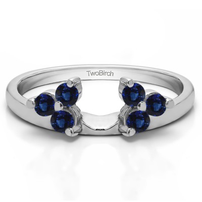 0.12 Ct. Sapphire Three Stone Cluster Ring Wrap Enhancer