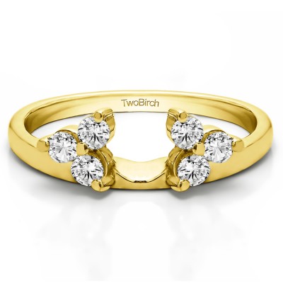 0.24 Ct. Three Stone Cluster Ring Wrap Enhancer  in Yellow Gold