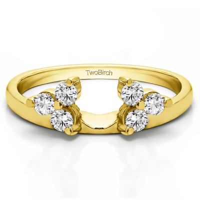 0.24 Ct. Three Stone Cluster Ring Wrap Enhancer  in Yellow Gold