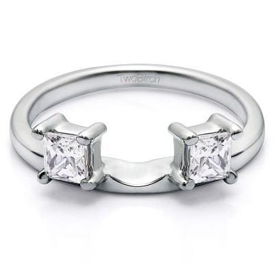 0.5 Ct. Two Stone Princess Cut Ring Wrap Enhancer