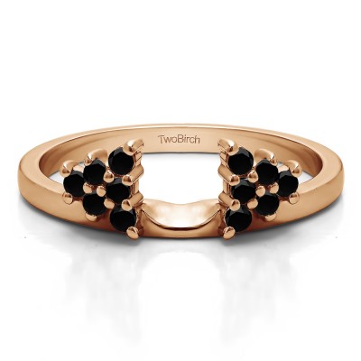 0.23 Ct. Black Triangular Cluster Ring Wrap Enhancer in Rose Gold