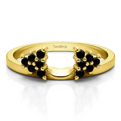 0.23 Ct. Black Triangular Cluster Ring Wrap Enhancer in Yellow Gold