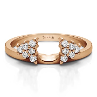 0.23 Ct. Triangular Cluster Ring Wrap Enhancer in Rose Gold