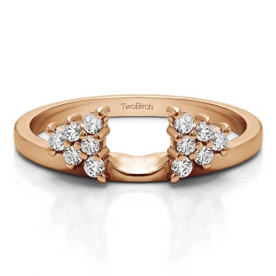 0.23 Ct. Triangular Cluster Ring Wrap Enhancer in Rose Gold