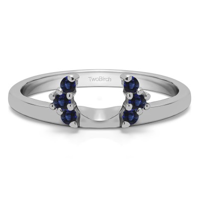 0.13 Ct. Sapphire Round Half Round Halo Ring Wrap