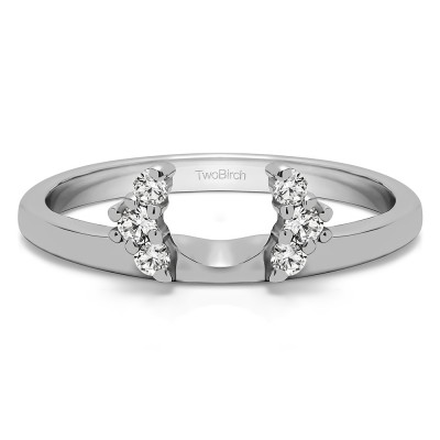0.13 Ct. Round Half Round Halo Ring Wrap