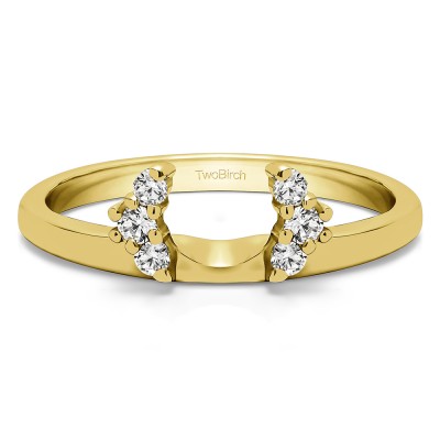 0.13 Ct. Round Half Round Halo Ring Wrap  in Yellow Gold