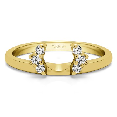 0.13 Ct. Round Half Round Halo Ring Wrap  in Yellow Gold