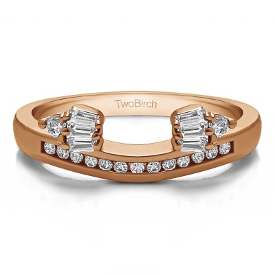 0.26 Ct. Bow Designed Contour Channel Anniversary ring wrap in Rose Gold