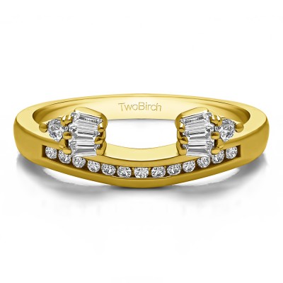 0.26 Ct. Bow Designed Contour Channel Anniversary ring wrap in Yellow Gold