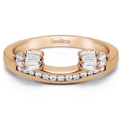 0.71 Ct. Bow Designed Contour Channel Anniversary ring wrap in Rose Gold