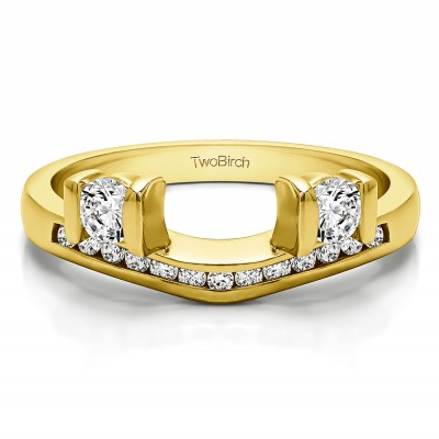 0.42 Ct. Two Stone Anniversary Ring Wrap in Yellow Gold