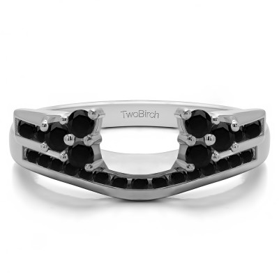 0.5 Ct. Black Round Cluster Anniversary ring wrap