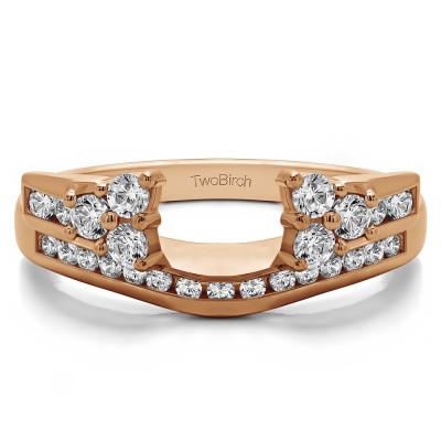 0.5 Ct. Round Cluster Anniversary ring wrap in Rose Gold