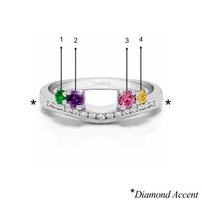 Genuine Birthstone Solitaire Anniversary Ring Wrap Enhancer(0.5 Carat)