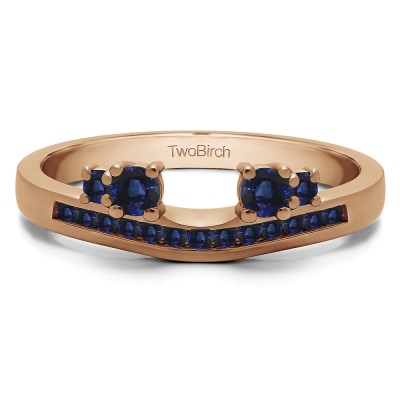 0.34 Ct. Black Four Stone Solitaire Anniversary Ring Wrap Enhancer in Rose Gold