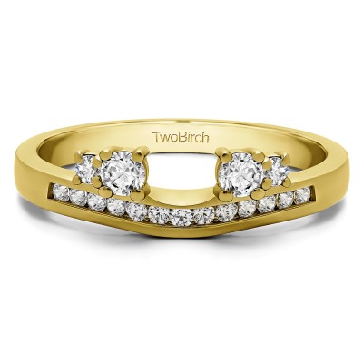 0.34 Ct. Four Stone Solitaire Anniversary Ring Wrap Enhancer in Yellow Gold
