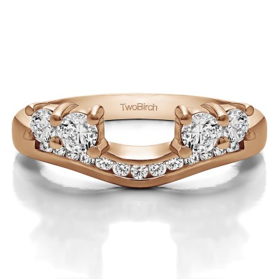 0.5 Ct. Four Stone Solitaire Anniversary Ring Wrap Enhancer in Rose Gold