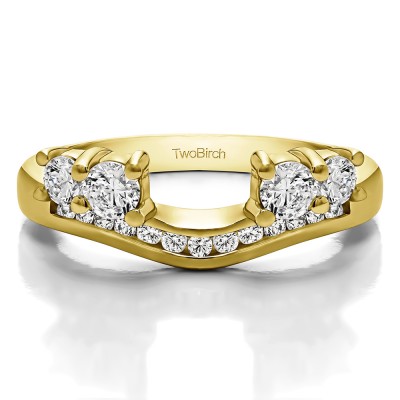 0.5 Ct. Four Stone Solitaire Anniversary Ring Wrap Enhancer in Yellow Gold
