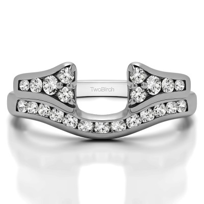 0.76 Ct. Round Channel Set Curved Anniversary Ring Wrap with Round