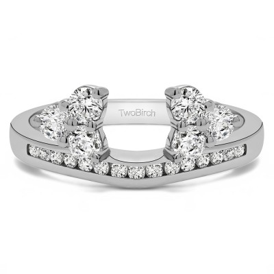 0.25 Ct. Round Cluster Contour Channel Set Anniversary Ring Wrap