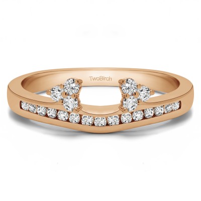 0.51 Ct. Round Cluster Contour Channel Set Anniversary Ring Wrap in Rose Gold