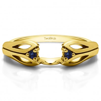 0.04 Ct. Sapphire Leaf Cut Out Ring Wrap  in Yellow Gold