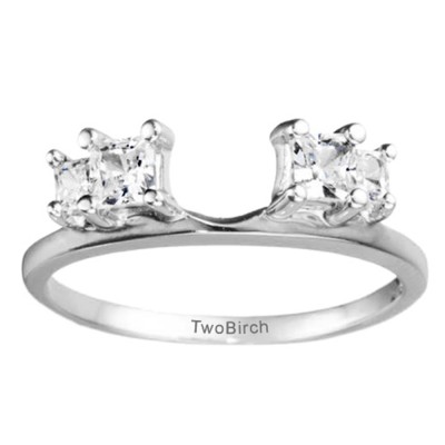 0.7 Ct. Graduated Four Stone Princess Cut Ring Wrap