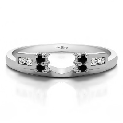 0.16 Ct. Black and White Prong and Channel Ring Wrap Enhancer