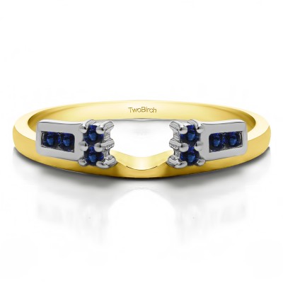 0.12 Ct. Sapphire Prong and Channel Ring Wrap Enhancer in Two Tone Gold