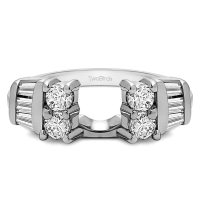 0.86 Ct. Round and Baguette Channel and Prong Ring Wrap Jacket